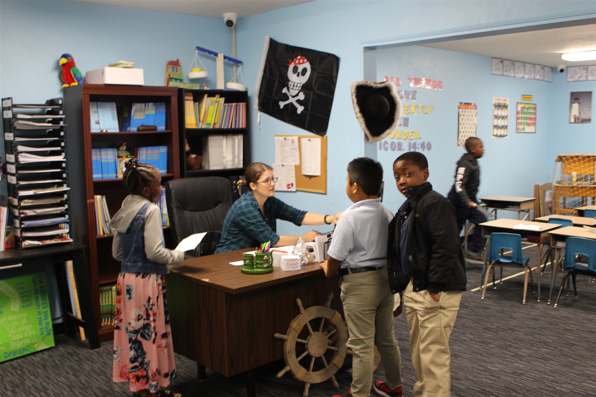 A classroom at Higher Plain Christian Academy